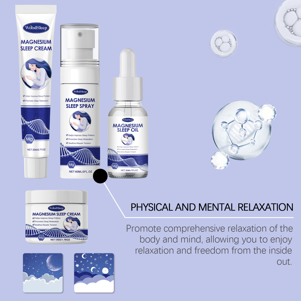 Magnesium Oil Spray Relieve Sleep Discomfort Reduce Nerves Anxiety Calm Mood Relax Soothe Stickers Natural Massage Essential Oil