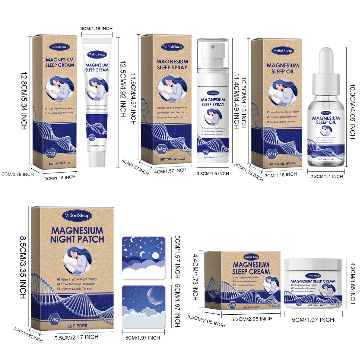 Magnesium Oil Spray Relieve Sleep Discomfort Reduce Nerves Anxiety Calm Mood Relax Soothe Stickers Natural Massage Essential Oil
