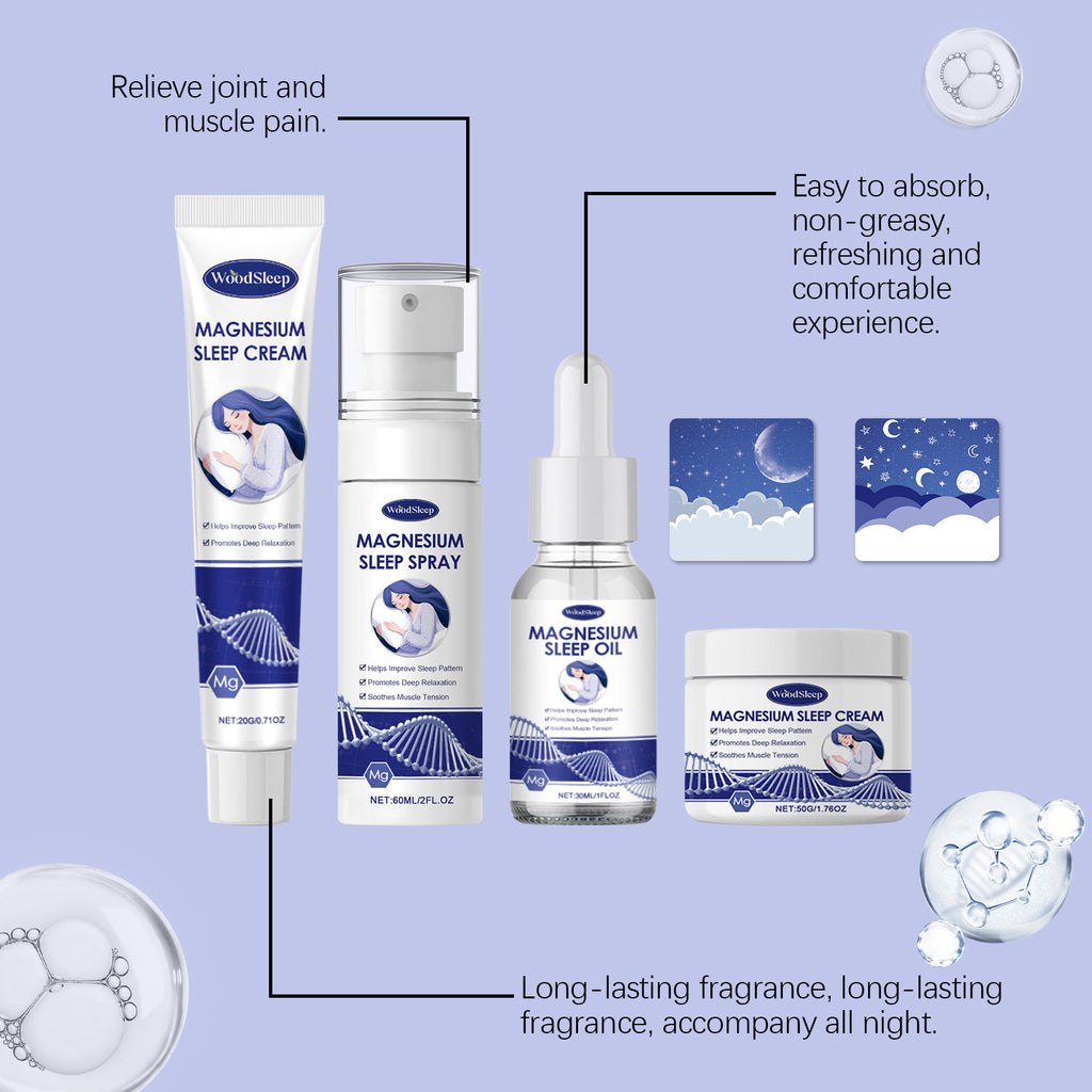 Magnesium Oil Spray Relieve Sleep Discomfort Reduce Nerves Anxiety Calm Mood Relax Soothe Stickers Natural Massage Essential Oil