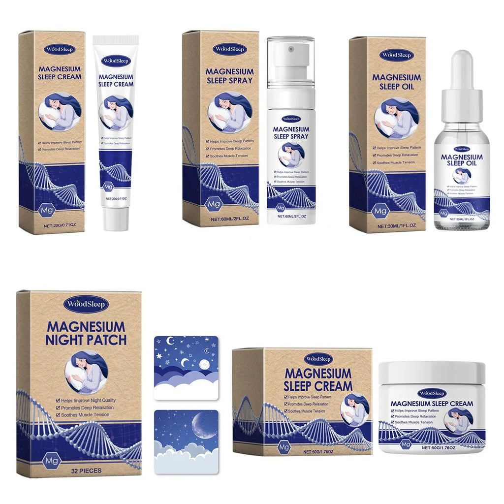 Magnesium Oil Spray Relieve Sleep Discomfort Reduce Nerves Anxiety Calm Mood Relax Soothe Stickers Natural Massage Essential Oil