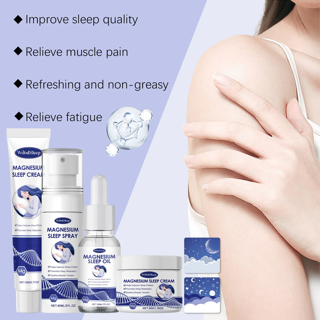 Magnesium Oil Spray Relieve Sleep Discomfort Reduce Nerves Anxiety Calm Mood Relax Soothe Stickers Natural Massage Essential Oil