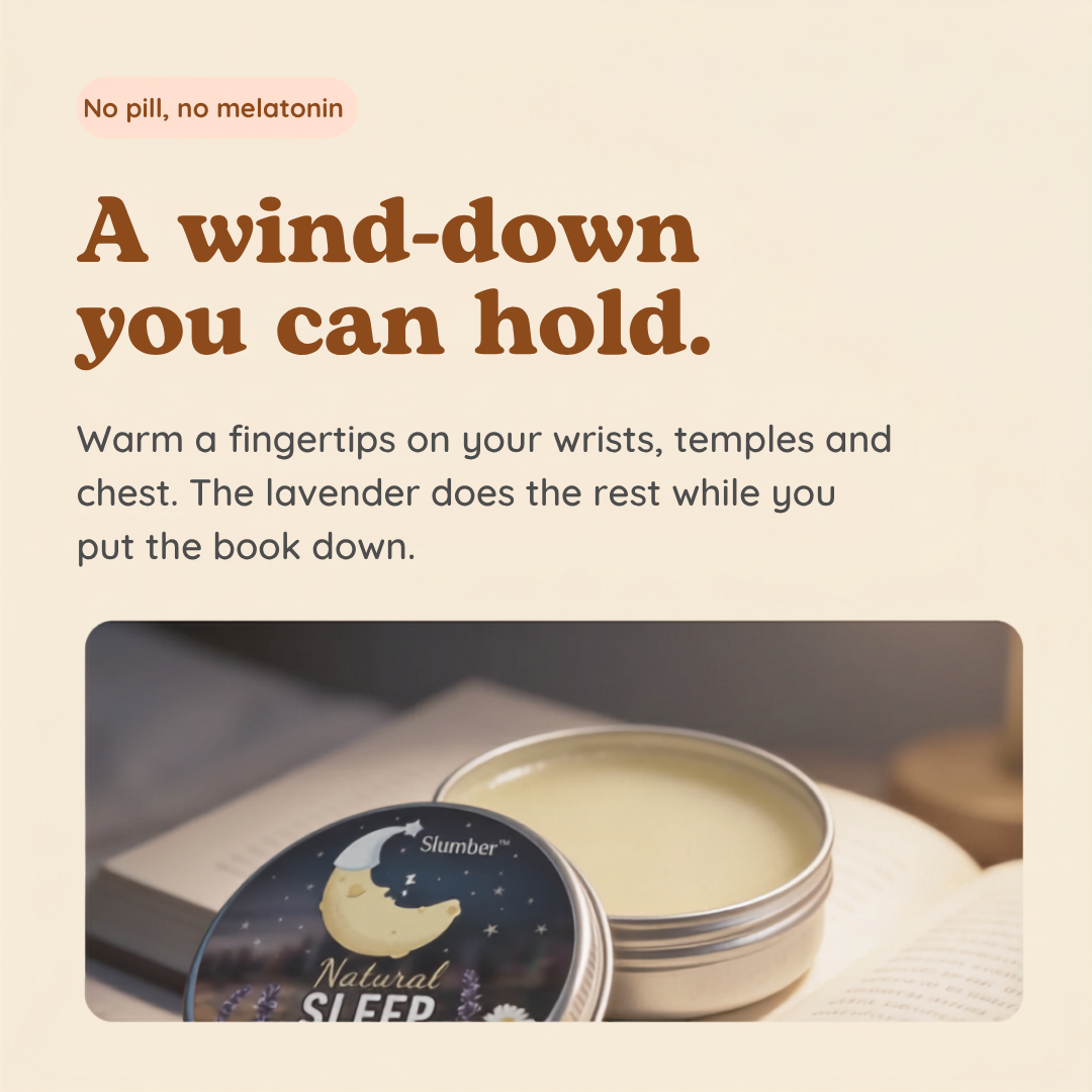 Slumber Studio sleeping cream on a bedside table