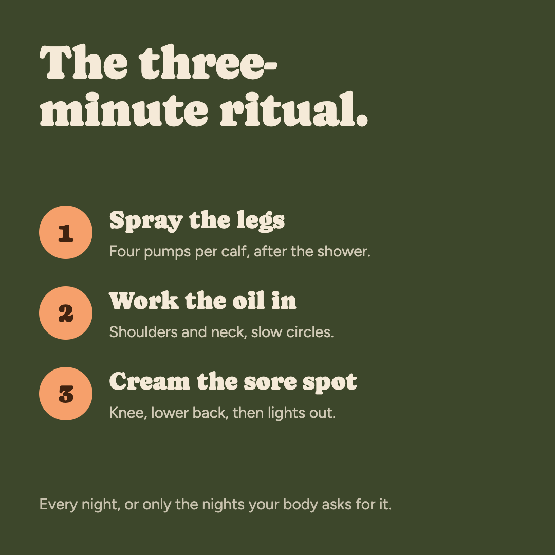 Slumber Studio magnesium oil and sleeping cream, part of the three-step evening ritual